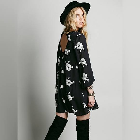 Free People Dresses & Skirts - Free People Embroidered Black Austin Emma Dress